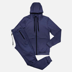 Off <b>white</b> Color Winter Fleece Casual Full-zip Hoodie Sweatshirt And Drawstring <b>Joggers</b> Men's Tech Fleece Tracksuit - Product Image 5