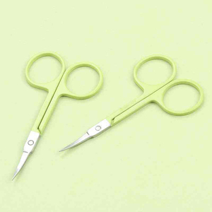 Ciseaux à ongles à lame courbée en acier inoxydable, coupe-cuticules, manche en plastique vert, trou rond, outil de beauté durable pour adultes - Product Image 6