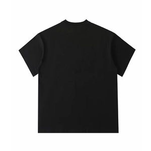 <b>Men's</b> Black Short Sleeve T-<b>Shirt</b> With Character Print Casual Summer Cotton Poplin Breathable V-Neck Design - Product Image 2