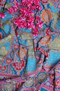 Tela con estampado geométrico azul cielo y borde grueso para diseño de kurti, material para vestidos, tela para ropa étnica. - Product Image 4
