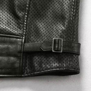 Trending Product <b>Men's</b> <b>Black</b> PU Leather Moto Biker <b>Vest</b> Stand Collar Breathable Zipper Closure Summer Outer Wear - Product Image 5