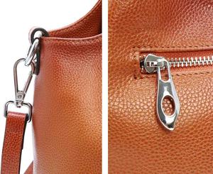 Sac à main de luxe en cuir de crocodile pour femme, sac seau de couleur unie, sac à bandoulière réglable, grande capacité - Product Image 1