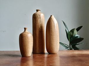 Juego de 3 Jarrones de Madera Hechos a Mano, Estilo Rústico Escandinavo, Bambú, para Bodas, Ecológicos, Decoración de Madera Natural - Product Image 6