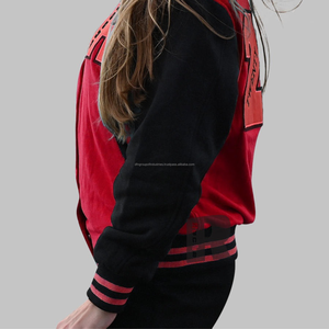 Veste de baseball universitaire Letterman en coton chenille avec broderie et logos personnalisés pour femmes, col montant, poids léger par tous les temps - Product Image 6