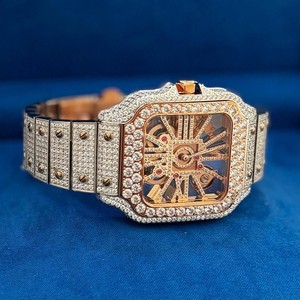 Luxury Mens Full Iced Out <b>Automatic</b> 41mm Diamond Watch Moissanite Zircon Mechanical Wristwatch - Product Image 3