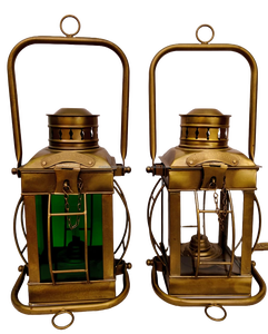 Lámpara de Aceite Marítima de Metal, Roja y Verde, Colgante para Barco, Decoración para el Hogar y la Oficina, Hecha a Mano, de Alta Calidad - Product Image 1