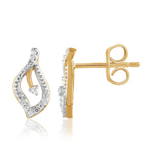 Pendientes de Diamantes Redondos de Oro Sólido de 18K para Mujer, Corte Brillante, Joyería de Lujo para Uso Diario - Product Image 4