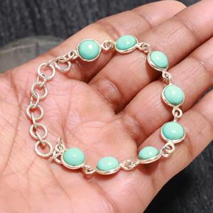 Top Selling Product 925 Sterling <b>Silver</b> Natural Arizona Turquoise Gemstone Unique Design Bangle Indian Artisan Handmade Jewelry - Product Image 2