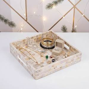 Elegant Natural Wood Mother Of Pearl Inlay Serving <b>Tray</b> Handmade For <b>Tea</b> Coffee Breakfast And Home Decoration - Product Image 1