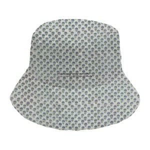 Chapeau bob matelassé en coton imprimé à la main multicolore, motif floral ajouré, fait main, artistique, pour femme - Product Image 4