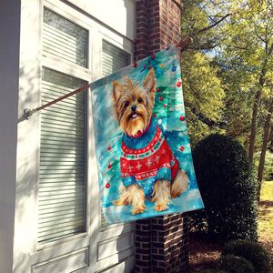 Yorkshire Terrier Yorkie decoraciones navideñas gran manga de porche poste decorativo patio Banner ilustraciones colgante de pared Multicolor - Product Image 2