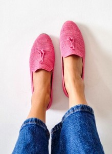 Mocasines de Rafia Hechos a Mano: Zapatos de Verano Marroquíes Rosados - Product Image 2