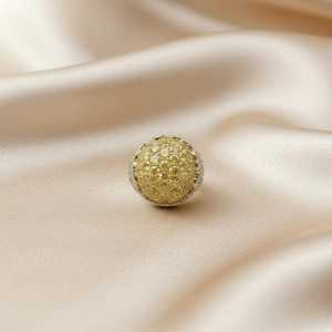 Ball Shapes Yellow Round Cut Moissanite Gemstone Unique <b>Dome</b> <b>Ring</b> 925 Silver Fine Special Days Gift Jewelry For Friends - Product Image 2