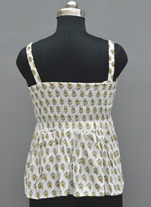 Indian Handmade 100% Cotton Breathable Women's Mini Dress Sleeveless Summer Wear <b>Natural</b> Waistline Woven Digital Printed Floral - Product Image 5