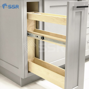 SSR Modern Base Cabinet 3 Drawer Wall Mount <b>Kitchen</b> <b>Storage</b> <b>Unit</b> Rectangular Lacquered Painted Wood Cabinet - Product Image 2