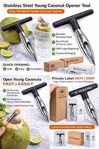 Abridor de Cocos de Acero Inoxidable |   Herramienta Manual para Abrir Cocos para Uso Doméstico y Comercial - Product Image 6