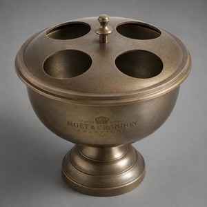 Cubo de champán de latón Heritage para cuatro botellas, enfriador de hielo artesanal, enfriador de fiesta prémium, soporte duradero para entretenimiento - Product Image 5