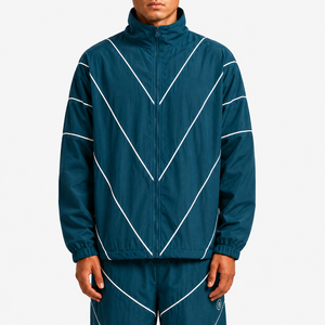 Custom <b>Men's</b> Nylon Windbreaker Tracksuit Zip <b>Jacket</b> and Pants Set OEM Sportswear Logo Water Resistant - Product Image 5