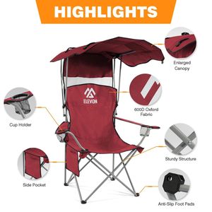 Heavy Duty oversize sedia da campeggio baldacchino portatile esterno bracciolo pieghevole portabicchieri borsa per il trasporto di eventi sportivi da spiaggia all'aperto - Product Image 2