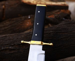 Couteau Bowie à pointe clip forgé sur mesure, fait main, qualité DIY, lame en acier D2, manche en corne, OEM, survie en extérieur - Product Image 2