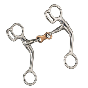 Bocado de acero inoxidable para caballo con anillos de cobre y boquilla articulada, tamaño personalizado para equitación, precio bajo - Product Image 6