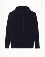 Hochwertige Damen-Freizeitjacke mit Kapuze und Langen Ärmeln, Strickjacke mit Reißverschlusstasche, Atmungsaktiv für Alle Jahreszeiten, Maschinell Gestrickt 400g