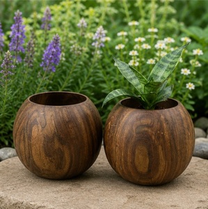 Maceta de Madera Artesanal Ecológica de Moda para Suculentas, para Hogar y Oficina Modernos, Tamaños Personalizados Disponibles - Product Image 4
