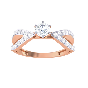 แหวนหมั้นเพชรโรสโกลด์หรูหรา ดีไซน์ไขว้แบบอินฟินิตี้ สำหรับผู้หญิง เหมาะสำหรับเป็นของขวัญวันครบรอบ - Product Image 3