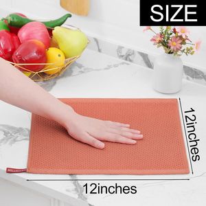 Panni da Cucina Ultra Morbidi in 100% Cotone a Nido d'Ape, Asciugatura Rapida, 30x30 cm, Confezione da 6, Colore Corallo - Product Image 5