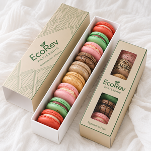 Custom High Quality Macaron Packaging Cake Pastry Paper <b>Boxes</b> with Window Custom Food Packaging Dessert Sweet <b>Boxes</b> - Product Image 2
