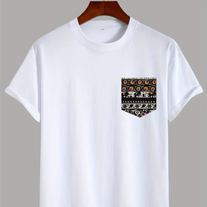 เสื้อยืดผ้าฝ้ายแท้ 100% แบบสั่งทำพิเศษ พร้อมกระเป๋าพิมพ์ลาย |   เสื้อยืดลำลองแขนสั้นผู้ชาย |   ผู้ผลิตผ้าปัก OEM และผ้าเนื้อนุ่ม 230 กรัม - Product Image 1