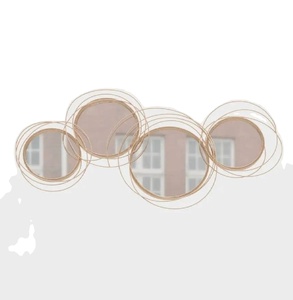 JEFFREY กระจกติดผนังแบบแยกโลหะกระจกตกแต่งรูปวงรีสำหรับตกแต่งบ้านโรงแรมห้องนั่งเล่นทำจากเหล็กอินเดีย - Product Image 1