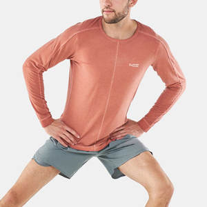 Camiseta de yoga para hombre, 100% poliéster, cuello redondo, ropa deportiva, venta al por mayor. - Product Image 3