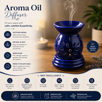 Diffuseur d'huiles aromatiques de qualité supérieure, diffuseur électrique en céramique |   Brûleur d'huiles essentielles artisanal pour la décoration de spa et la fragrance d'intérieur