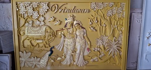 Panel de Pared de Piedra Arenisca de Lujo con Diseño Tradicional de Radha Krishna, Tallado con CNC, para Montar en Paredes de Templos, Hoteles y Villas (Origine: Rajasthan) - Product Image 2