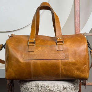 กระเป๋าเดินทางสำหรับทุกเพศ, กระเป๋าดัฟเฟิลกระเป๋าหนังวัวแท้แขนล้อลากความจุขนาดใหญ่ออกแบบได้ตามที่ต้องการ - Product Image 5