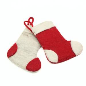 Mini Adornos Navideños Ecológicos de Lana, Rojos y Blancos, Decoraciones Colgantes para Árbol de Navidad, Adorno de Lana Hecho a Mano para Árbol de Navidad - Product Image 3