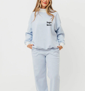 OEM Custom Logo Blank French Terry Oversized Cotton Women Winter Printed Thick Heavy 380g Mock Neck Streetwear Sweatshirt - Product Image 4