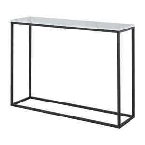 Tavolo Console in Finto Marmo con Struttura in Metallo e Piano in MDF, Tavolino da Caffè per Hotel, Snack Bar o Ingresso - Product Image 2
