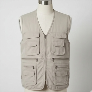 Gilet de travail personnalisé pour homme, respirant, écologique, à séchage rapide, en toile, pour ouvriers du bâtiment, avec plusieurs poches (5 dimensions) - Product Image 4