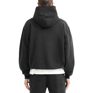 Sudadera con capucha extragrande con doble cremallera para hombre con logotipo personalizado 2025, pesado poliéster/algodón teñido liso con patrón de temporada de invierno - Product Image 2