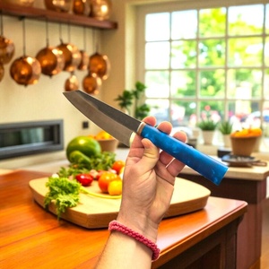 Couteau de Chef Santoku à Lame Courbée en Acier Carbone Fait Main (ODM) pour Hôtels, Camping et Cuisine en Extérieur - Product Image 2
