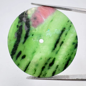 A K Gems pink and Green Ruby Zoisite Watch Dial 35 mm One Sided Polished <b>Face</b> 0.7mm Thick Center Hole 2 mm Model Dial-10 - Product Image 1