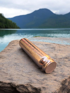 Pure Hammered <b>Copper</b> Water <b>Bottle</b> Handmade Ayurvedic <b>Drinking</b> <b>Bottle</b> With Leak Proof Lid Reusable Eco Friendly Metal Hydration - Product Image 3