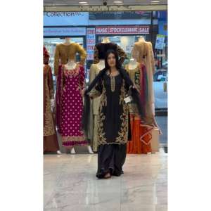 NUEVO DISEÑO ESPECIAL PARA EID, TRAJE DE 3 PIEZAS DE SEDA ROMANA CHINA CON BORDADO PESADO Y LENTEJUELAS, DE SECADO RÁPIDO PARA FIESTAS - Product Image 1