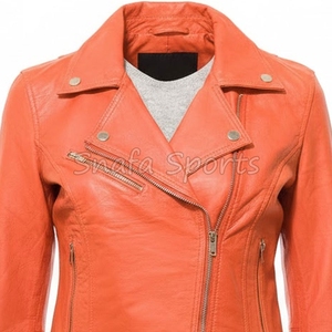 Chaqueta de cuero para mujer de primera calidad, material suave, prenda exterior que ofrece durabilidad, comodidad y un estilo moderno y a la moda. - Product Image 3