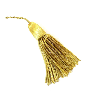 Cordón Metálico Dorado Francés con Borlas Decorativas para Bolsos y Prendas, Color Personalizable, Alta Calidad, Duradero, para Ceremonias - Product Image 1