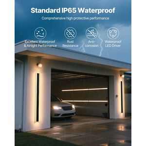 Set di 2 Applique da Esterno Moderne da 47,2 Pollici, Illuminazione Bianca Calda 3000K, Impermeabili IP65 - Product Image 4