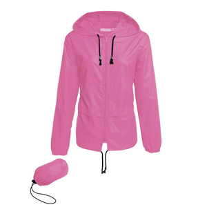 Chaqueta Impermeable de Senderismo para Mujer, Color Verde Oliva, con Capucha, Manga Larga, Corte Clásico, Cierre de Cremallera, Línea Brillante - Product Image 4