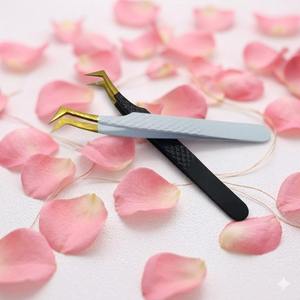 Pince à épiler professionnelle en acier inoxydable pour extensions de cils, haute précision, antistatique, applicateur pour cils volumineux - Product Image 1